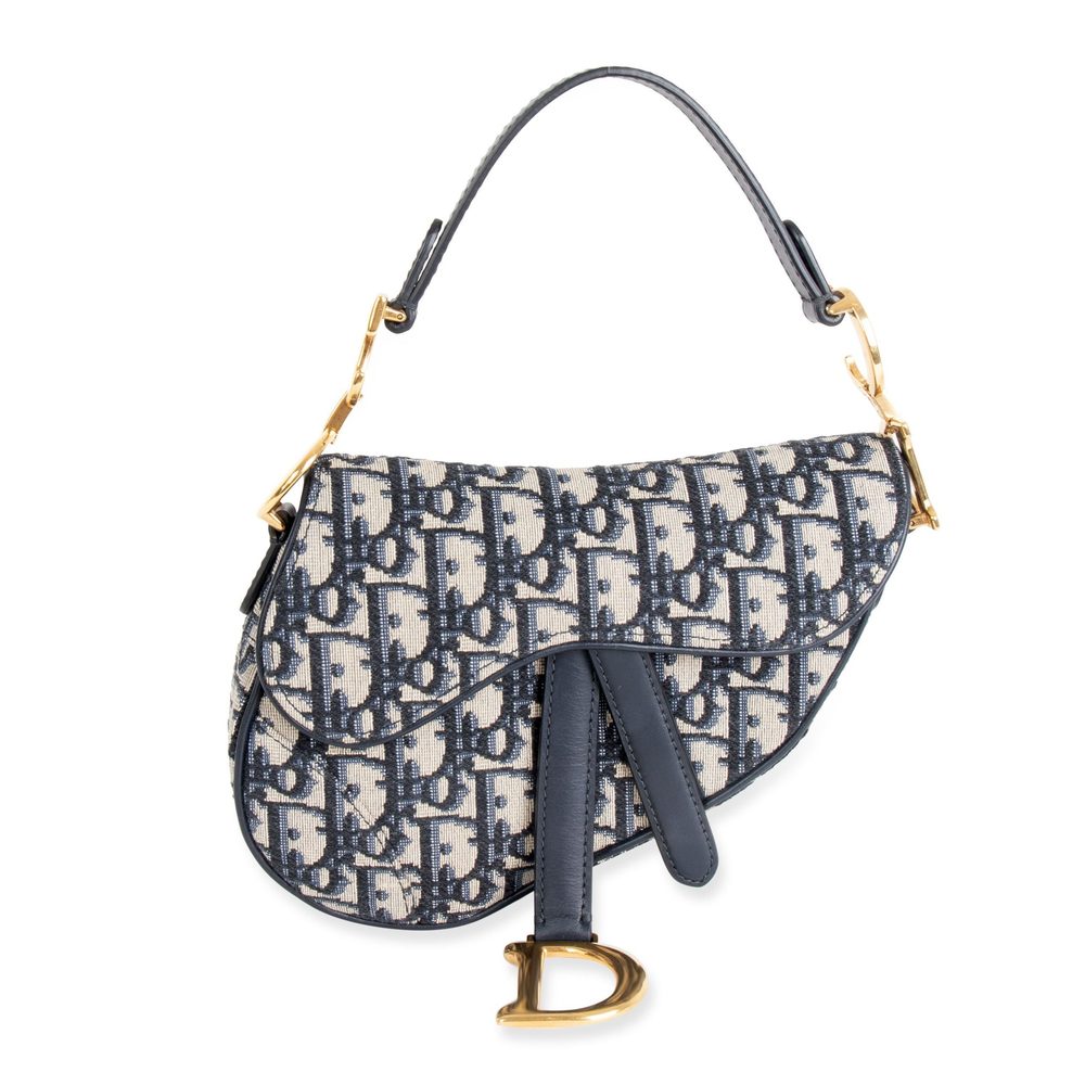 Dior Blue Oblique Mini Saddle Bag